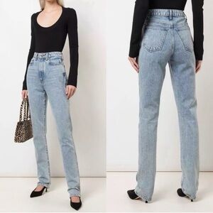 NWT KHAITE Daria Light Blue High-Rise Straight Jeans